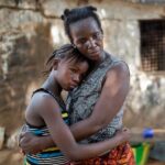 Girl and mom